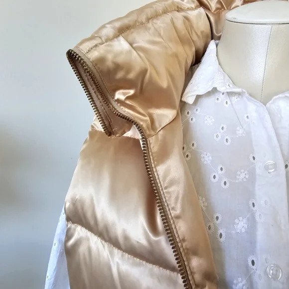 Women’s Talbots Duck Down Feather Vest Gold In Color Zip Up ,Pockets, Medium - Picture 11 of 13